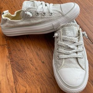 NEW Converse Chuck Taylor All Star Shoreline white-grayish suede slip on